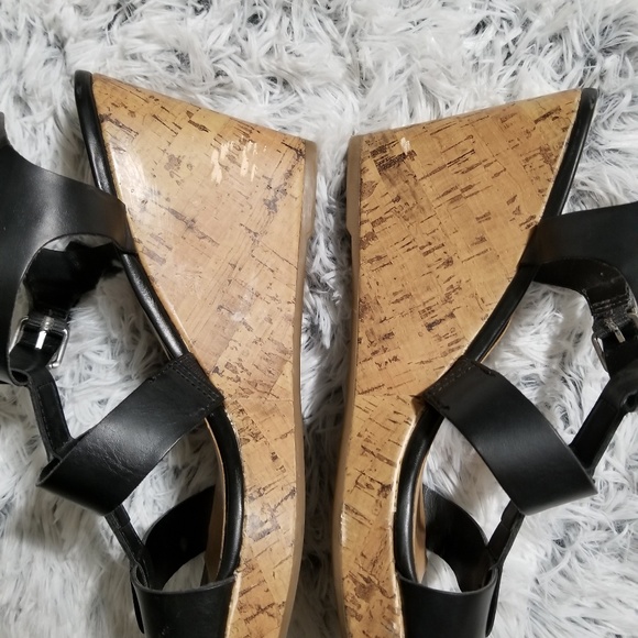 Franco Sarto Mendoza black wedge sandals size 10M - Picture 3 of 8